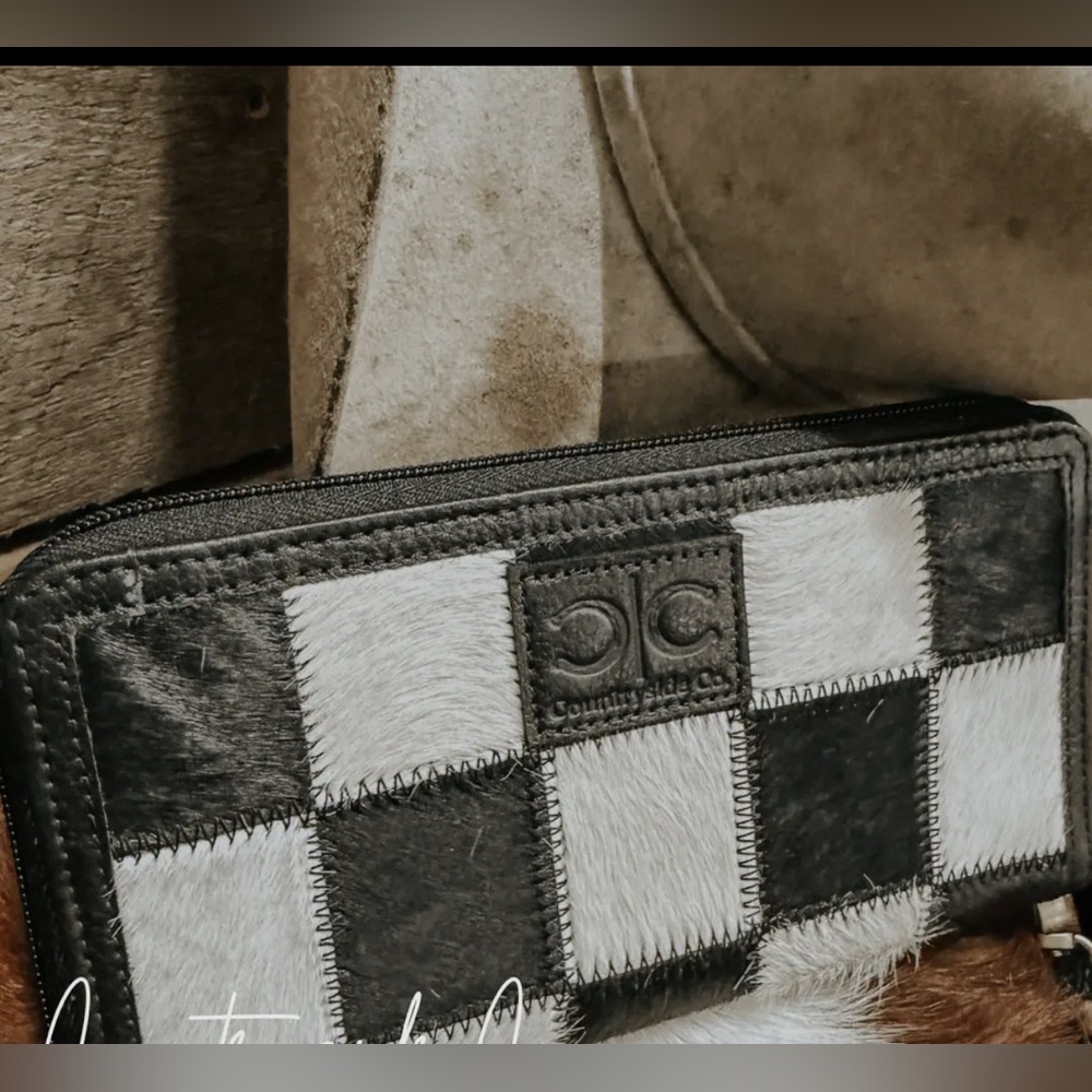 Black and White Checkered Wallet